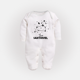Leo Zodiac ConstellationFullbody Suit - WHITE - New Born (Chest 7.5")