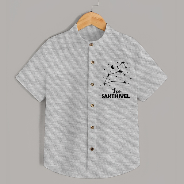 Leo Zodiac Constellation shirt - GREY - 0 - 6 Months Old (Chest 23")