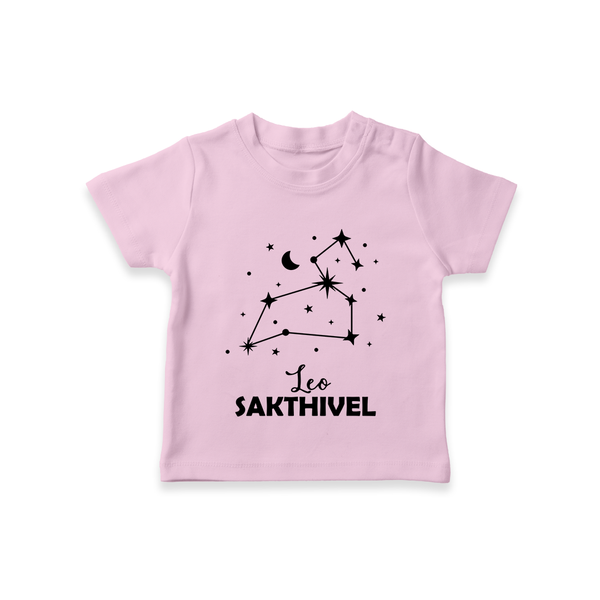 Leo Zodiac Constellation T shirt  - BABY PINK - 0-5 Months Old (Chest 17")