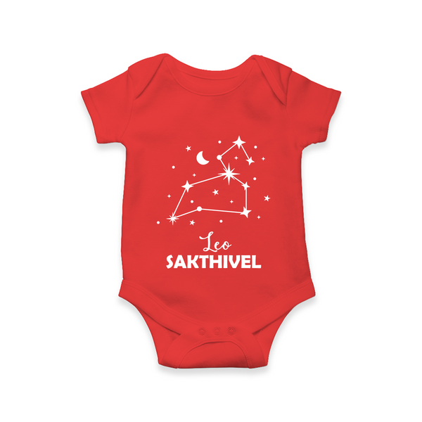 Leo Zodiac Constellation Romper - RED - New Born (Chest 14")