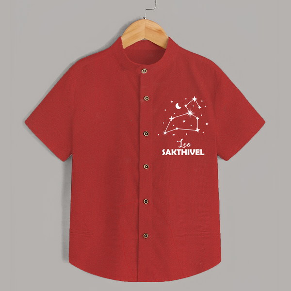 Leo Zodiac Constellation shirt - RED - 0 - 6 Months Old (Chest 23")