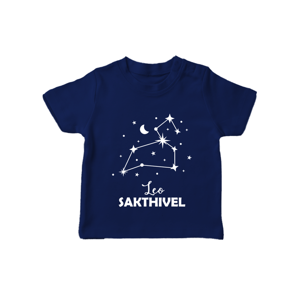 Leo Zodiac Constellation T shirt  - NAVY BLUE - 0-5 Months Old (Chest 17")