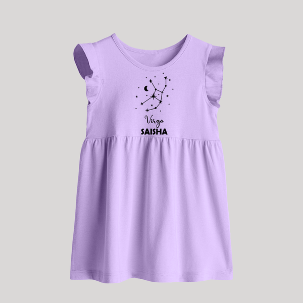 Virgo Star Sign Constellation Baby Frock - LILAC - 0 - 3 Months Old (Chest 17")