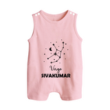 Virgo Star Sign Constellation Button Romper - BABY PINK - New Born (Chest 18")