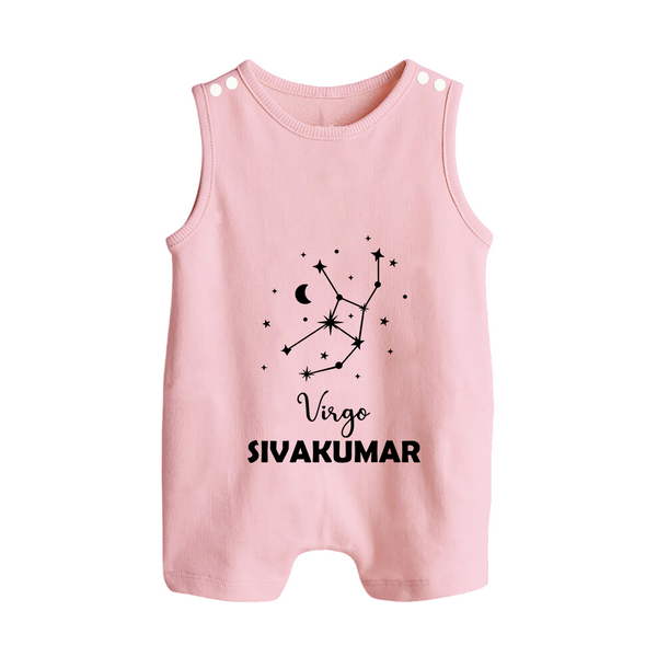 Virgo Star Sign Constellation Button Romper - BABY PINK - New Born (Chest 18")