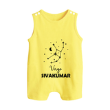 Virgo Star Sign Constellation Button Romper - PASTEL YELLOW - New Born (Chest 18")
