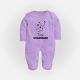 Virgo Star Sign ConstellationFullbody Suit - LILAC - New Born (Chest 7.5")
