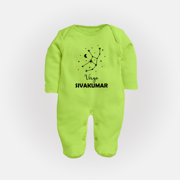 Virgo Star Sign ConstellationFullbody Suit - LIME GREEN - New Born (Chest 7.5")