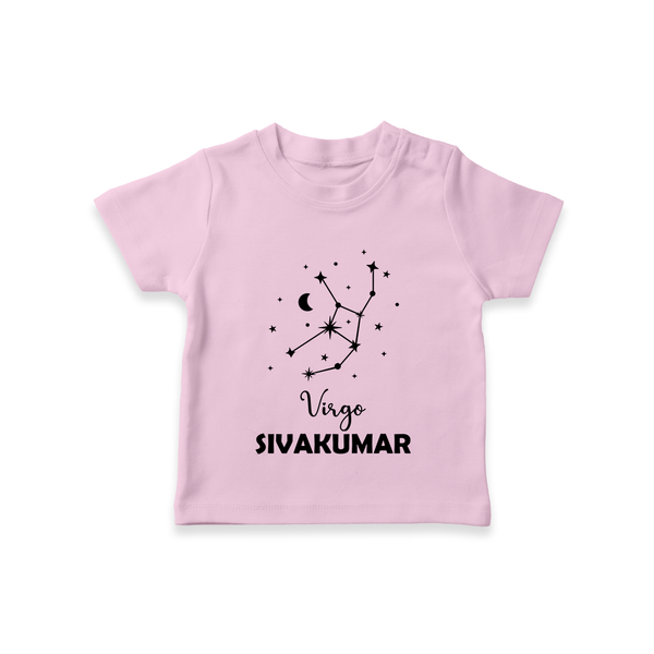 Virgo Star Sign Constellation T shirt  - BABY PINK - 0-5 Months Old (Chest 17")