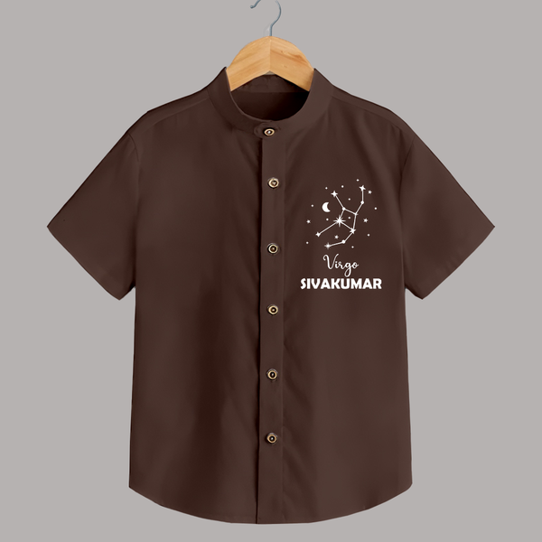 Virgo Star Sign Constellation shirt - CHOCOLATE BROWN - 0 - 6 Months Old (Chest 23")