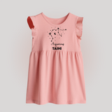 Aquarius Zodiac Constellation  Baby Frock - BABY PINK - 0 - 3 Months Old (Chest 17")