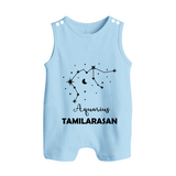Aquarius Zodiac Constellation  Button Romper - BABY BLUE - New Born (Chest 18")