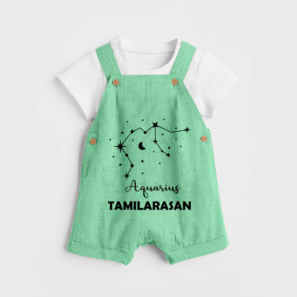 Aquarius Zodiac Constellation  Dungaree - GREEN - 0 - 5 Months Old (Chest 18")