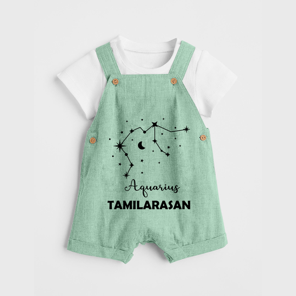 Aquarius Zodiac Constellation  Dungaree - MINT GREEN - 0 - 5 Months Old (Chest 18")