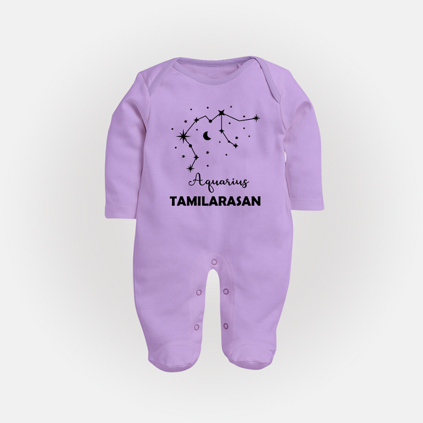 Aquarius Zodiac Constellation Fullbody Suit - LILAC - New Born (Chest 7.5")