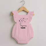 Aquarius Zodiac Constellation  Romper Frock - BABY PINK - 0 - 3 Months Old (Chest 19")