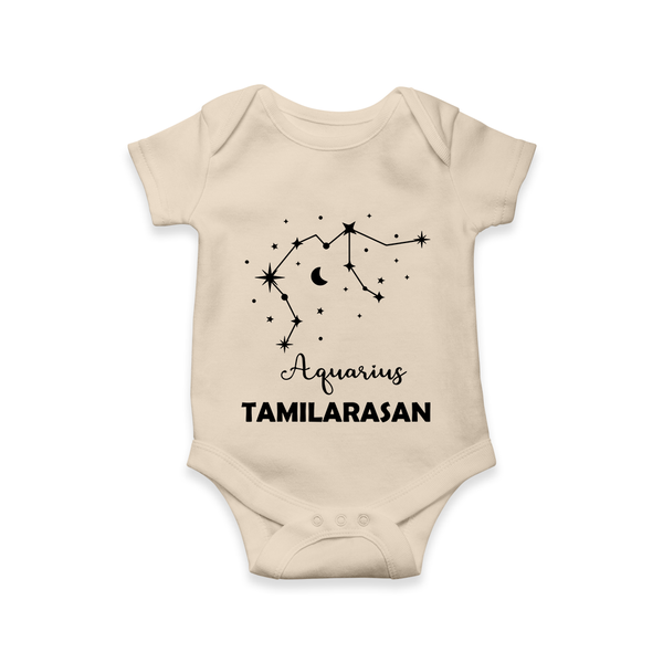 Aquarius Zodiac Constellation  Romper - IVORY - New Born (Chest 14")
