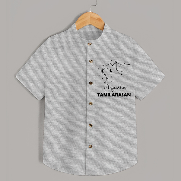 Aquarius Zodiac Constellation  shirt - GREY - 0 - 6 Months Old (Chest 23")