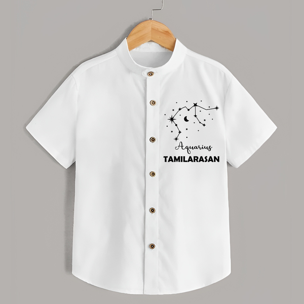 Aquarius Zodiac Constellation  shirt - WHITE - 0 - 6 Months Old (Chest 23")