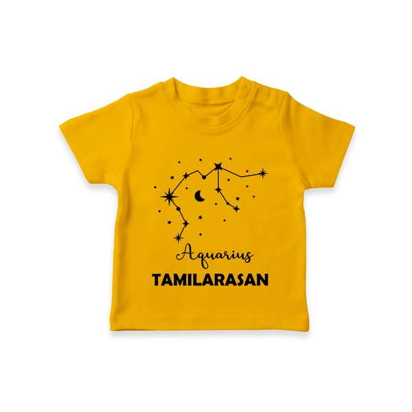 Aquarius Zodiac Constellation  T shirt  - CHROME YELLOW - 0-5 Months Old (Chest 17")