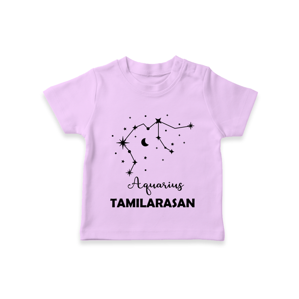 Aquarius Zodiac Constellation  T shirt  - LILAC - 0-5 Months Old (Chest 17")