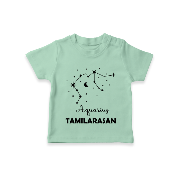 Aquarius Zodiac Constellation  T shirt  - MINT GREEN - 0-5 Months Old (Chest 17")
