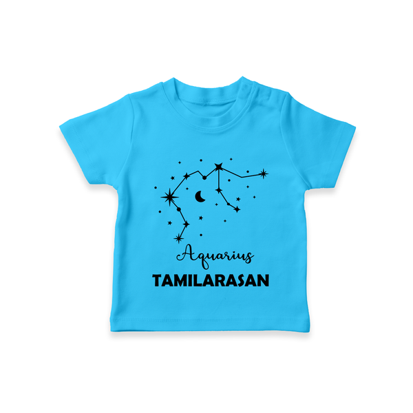 Aquarius Zodiac Constellation  T shirt  - SKY BLUE - 0-5 Months Old (Chest 17")