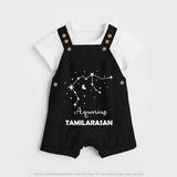 Aquarius Zodiac Constellation  Dungaree - BLACK - 0 - 5 Months Old (Chest 18")