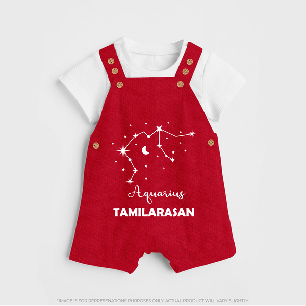 Aquarius Zodiac Constellation  Dungaree - RED - 0 - 5 Months Old (Chest 18")