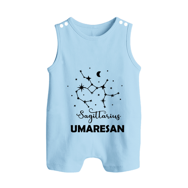 Sagittarius Constellation Button Romper - BABY BLUE - New Born (Chest 18")