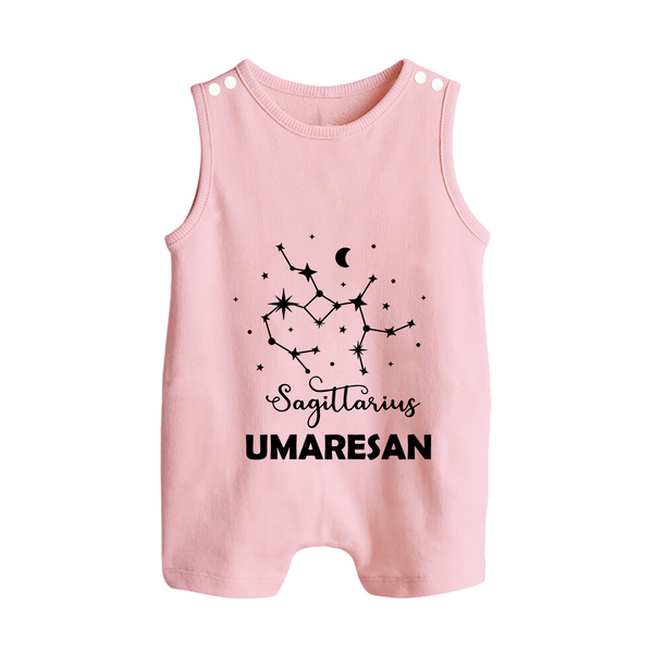 Sagittarius Constellation Button Romper - BABY PINK - New Born (Chest 18")