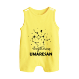 Sagittarius Constellation Button Romper - PASTEL YELLOW - New Born (Chest 18")