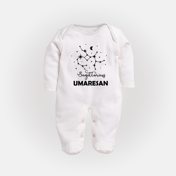 Sagittarius ConstellationFullbody Suit - WHITE - New Born (Chest 7.5")