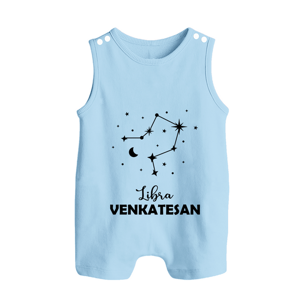 Libra Star Sign Button Romper - BABY BLUE - New Born (Chest 18")