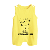 Libra Star Sign Button Romper - PASTEL YELLOW - New Born (Chest 18")