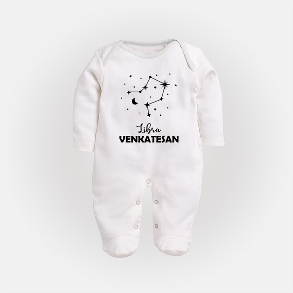 Libra Star SignFullbody Suit - WHITE - New Born (Chest 7.5")