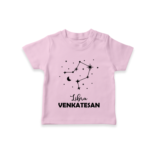 Libra Star Sign T shirt  - BABY PINK - 0-5 Months Old (Chest 17")