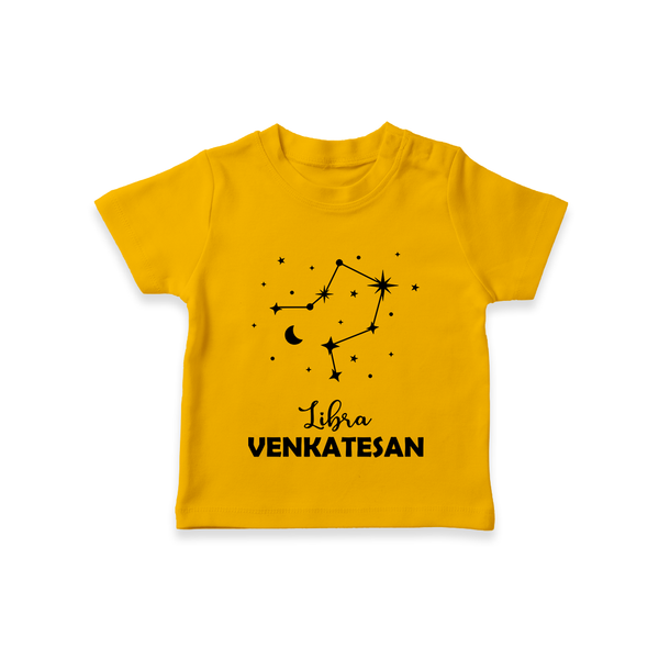 Libra Star Sign T shirt  - CHROME YELLOW - 0-5 Months Old (Chest 17")