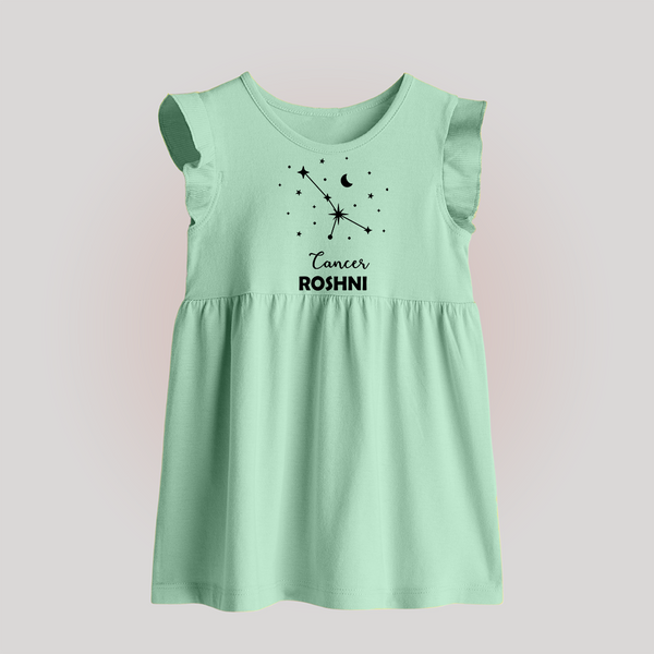 CancerStar Sign Constellation Baby Frock - MINT GREEN - 0 - 3 Months Old (Chest 17")