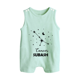 CancerStar Sign Constellation Button Romper - MINT GREEN - New Born (Chest 18")