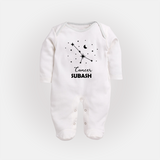 CancerStar Sign ConstellationFullbody Suit - WHITE - New Born (Chest 7.5")