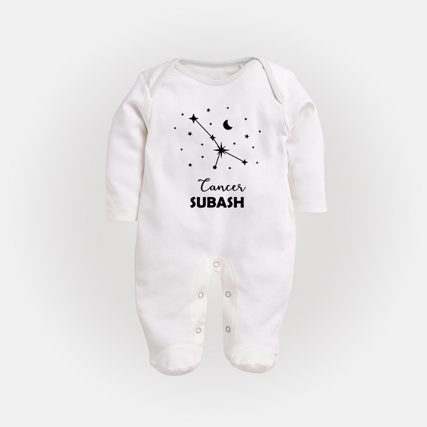 CancerStar Sign ConstellationFullbody Suit - WHITE - New Born (Chest 7.5")