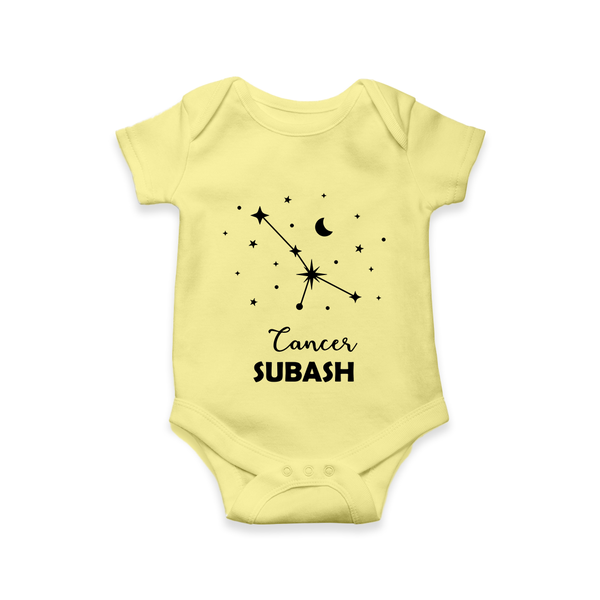 CancerStar Sign Constellation Romper - PASTEL YELLOW - New Born (Chest 14")