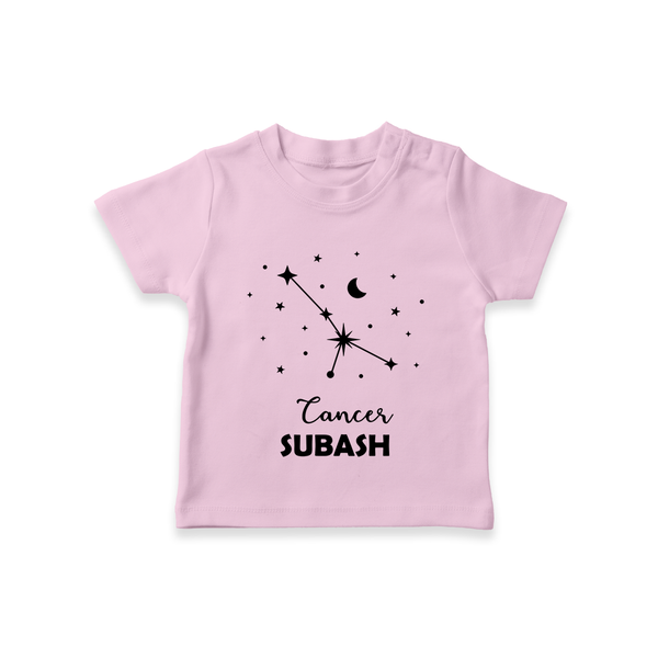CancerStar Sign Constellation T shirt  - BABY PINK - 0-5 Months Old (Chest 17")
