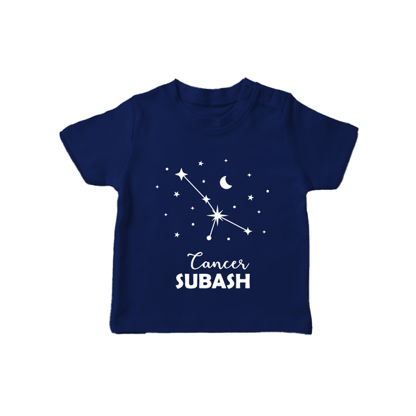 CancerStar Sign Constellation T shirt  - NAVY BLUE - 0-5 Months Old (Chest 17")
