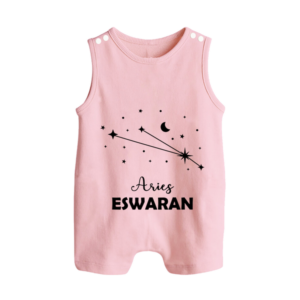 AriesStar Sign Constellation Button Romper - BABY PINK - New Born (Chest 18")