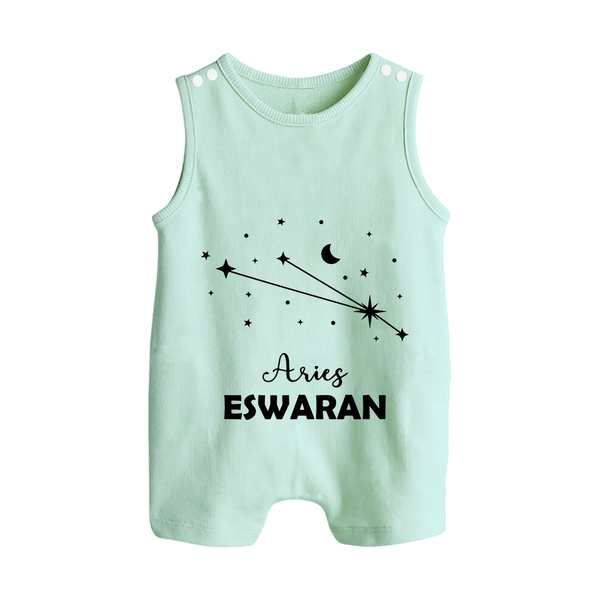 AriesStar Sign Constellation Button Romper - MINT GREEN - New Born (Chest 18")