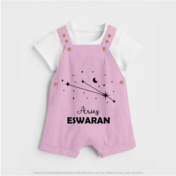 AriesStar Sign Constellation Dungaree - BABY PINK - 0 - 5 Months Old (Chest 18")