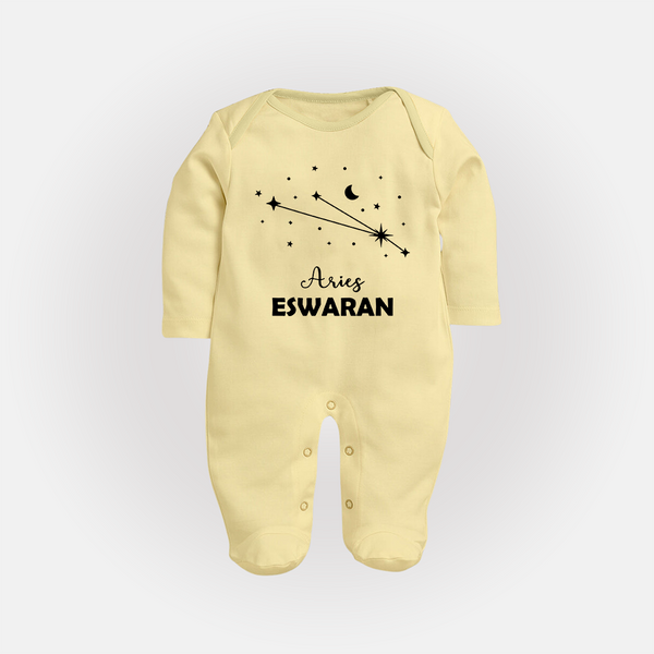 AriesStar Sign ConstellationFullbody Suit - PASTEL YELLOW - New Born (Chest 7.5")