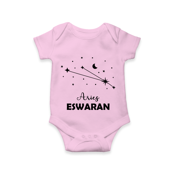 AriesStar Sign Constellation Romper - BABY PINK - New Born (Chest 14")
